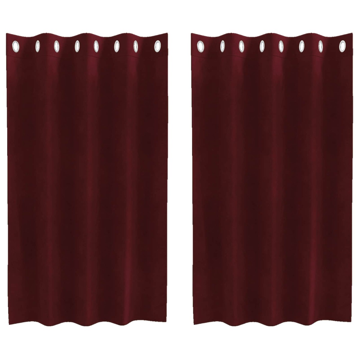 vidaXL Κουρτίνες συσκότισης 2 τμχ. Κόκκινο 140 x 140 cm Βελούδο