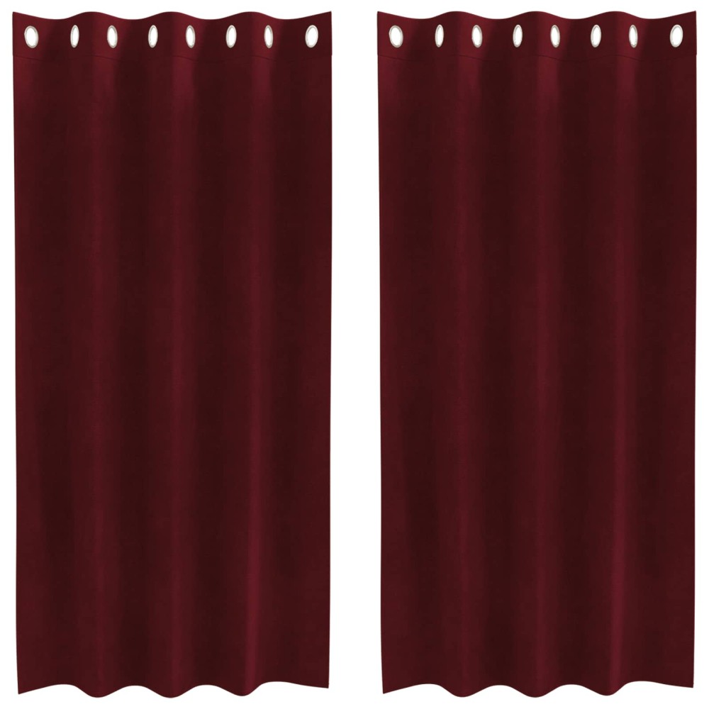 vidaXL Κουρτίνες συσκότισης 2 τμχ. Κόκκινο 140 x 175 cm Βελούδο