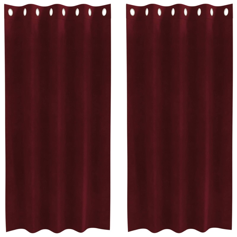 vidaXL Κουρτίνες συσκότισης 2 τμχ. Κόκκινο 140 x 175 cm Βελούδο