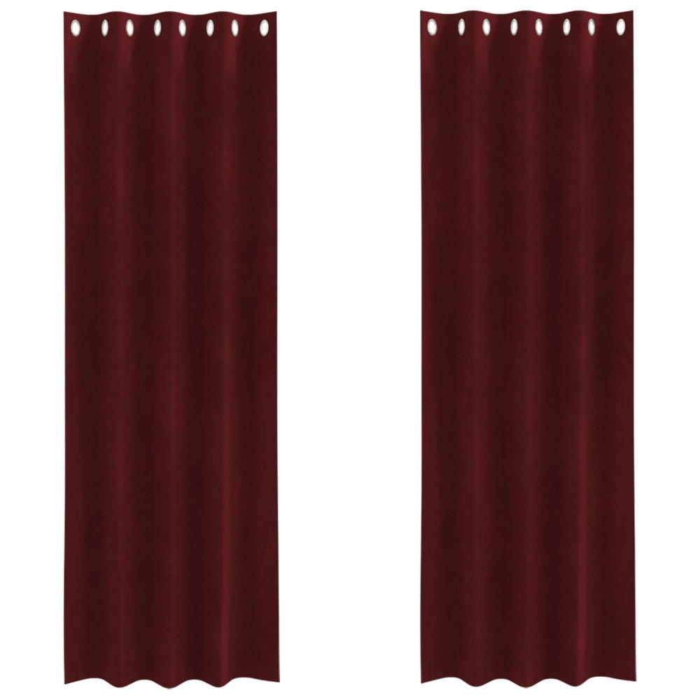 vidaXL Κουρτίνες συσκότισης 2 τμχ. Κόκκινο 140 x 225 cm Βελούδο