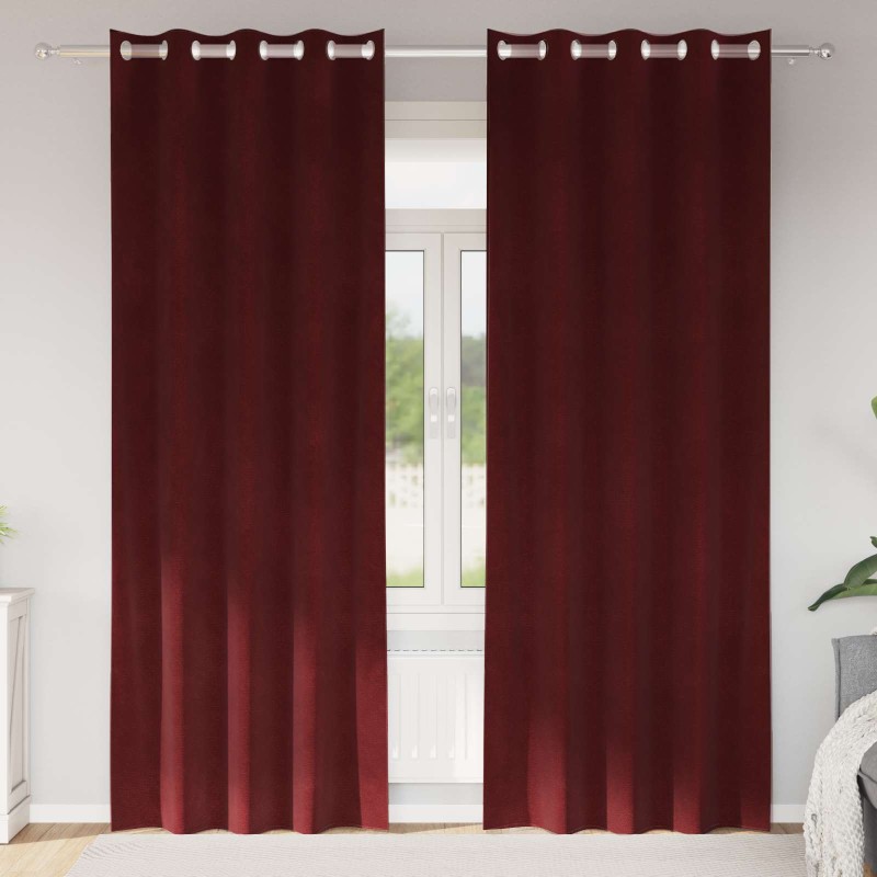 vidaXL Κουρτίνες συσκότισης 2 τμχ. Κόκκινο 140 x 225 cm Βελούδο