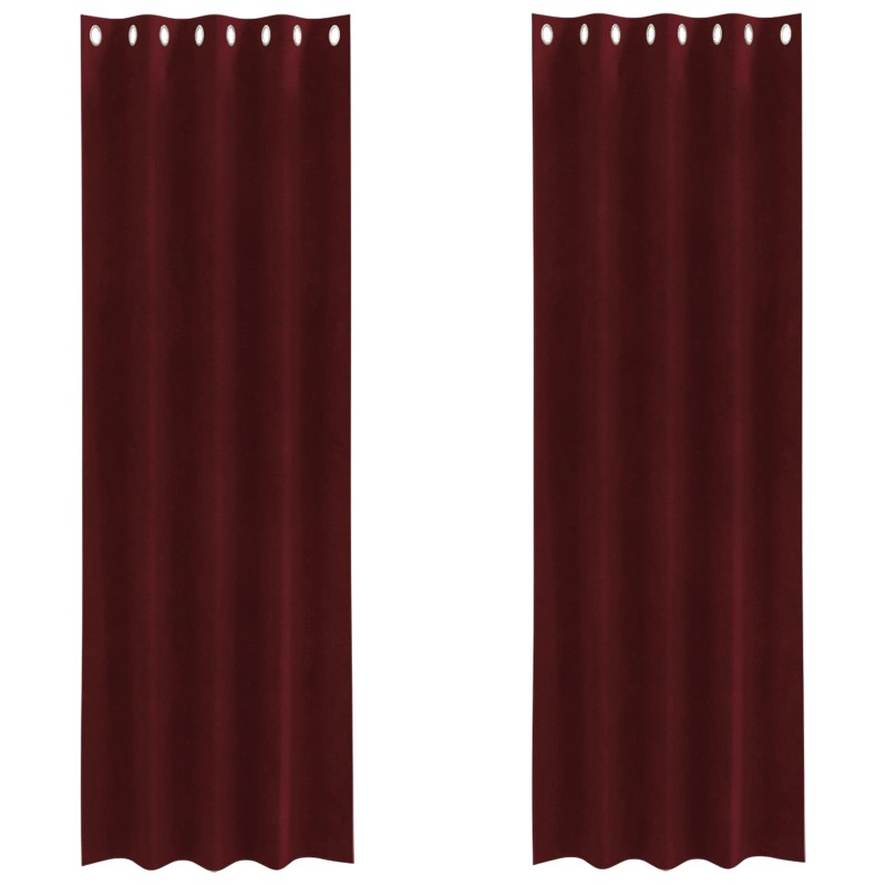 vidaXL Κουρτίνες συσκότισης 2 τμχ. Κόκκινο 140 x 245 cm Βελούδο