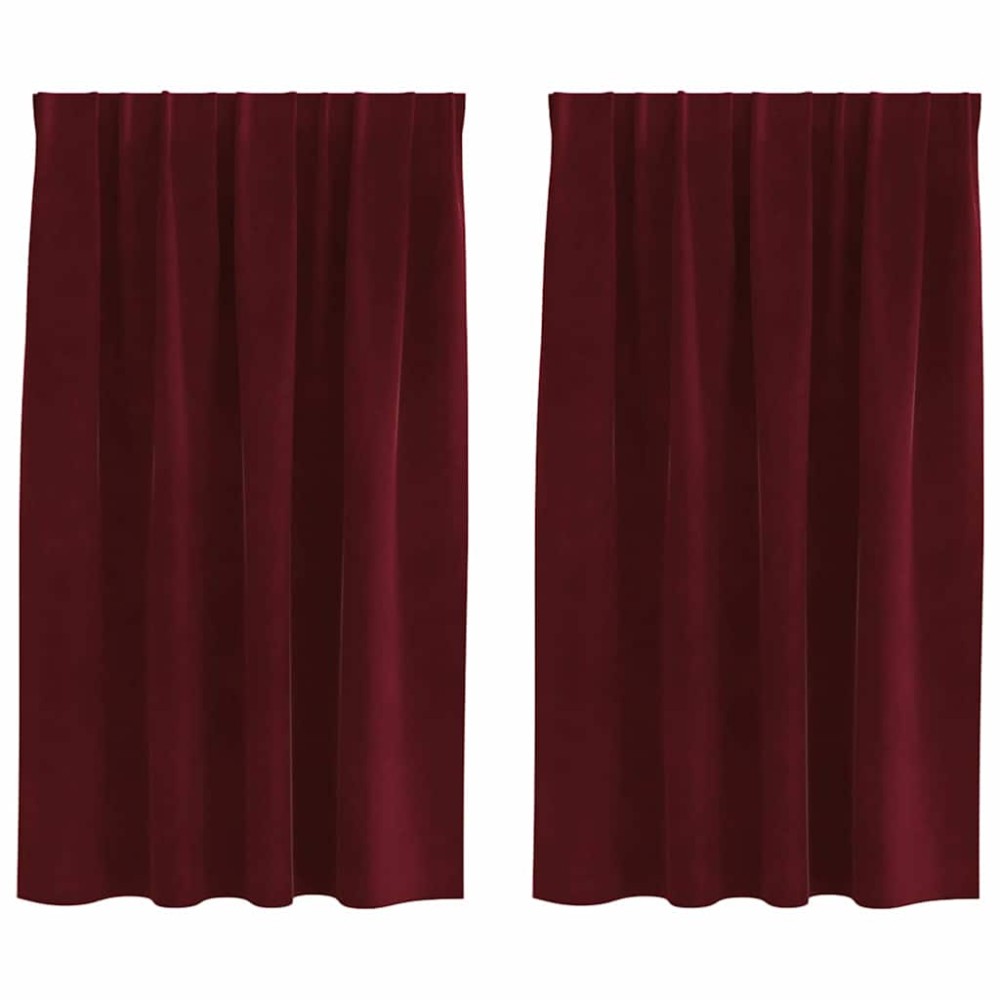 vidaXL Κουρτίνες συσκότισης 2 τμχ. Κόκκινο 140 x 140 cm Βελούδο