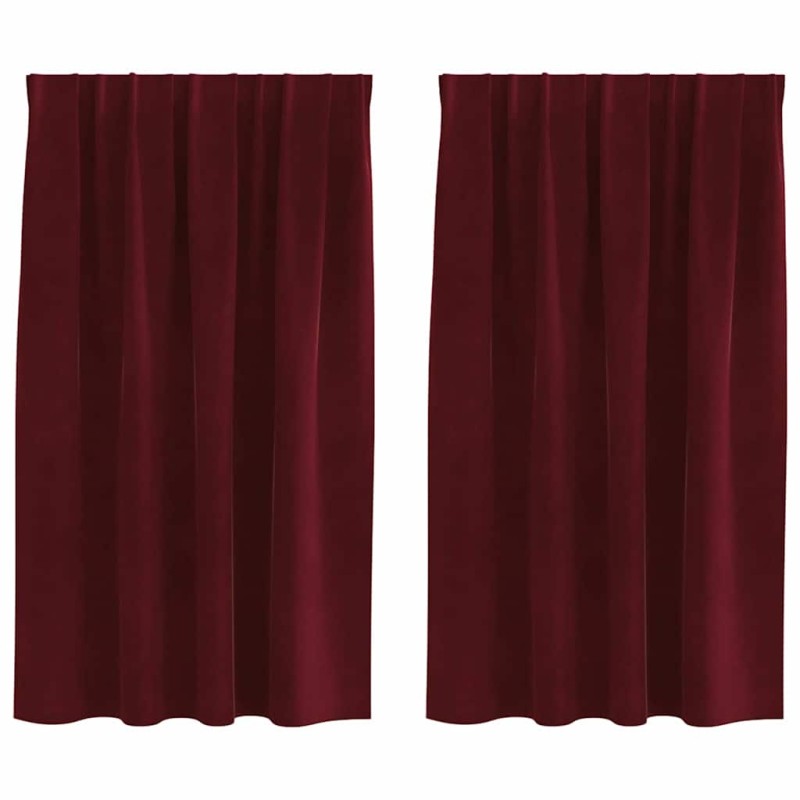 vidaXL Κουρτίνες συσκότισης 2 τμχ. Κόκκινο 140 x 140 cm Βελούδο