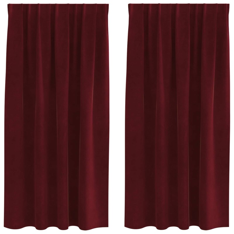 vidaXL Κουρτίνες συσκότισης 2 τμχ. Κόκκινο 140 x 175 cm Βελούδο