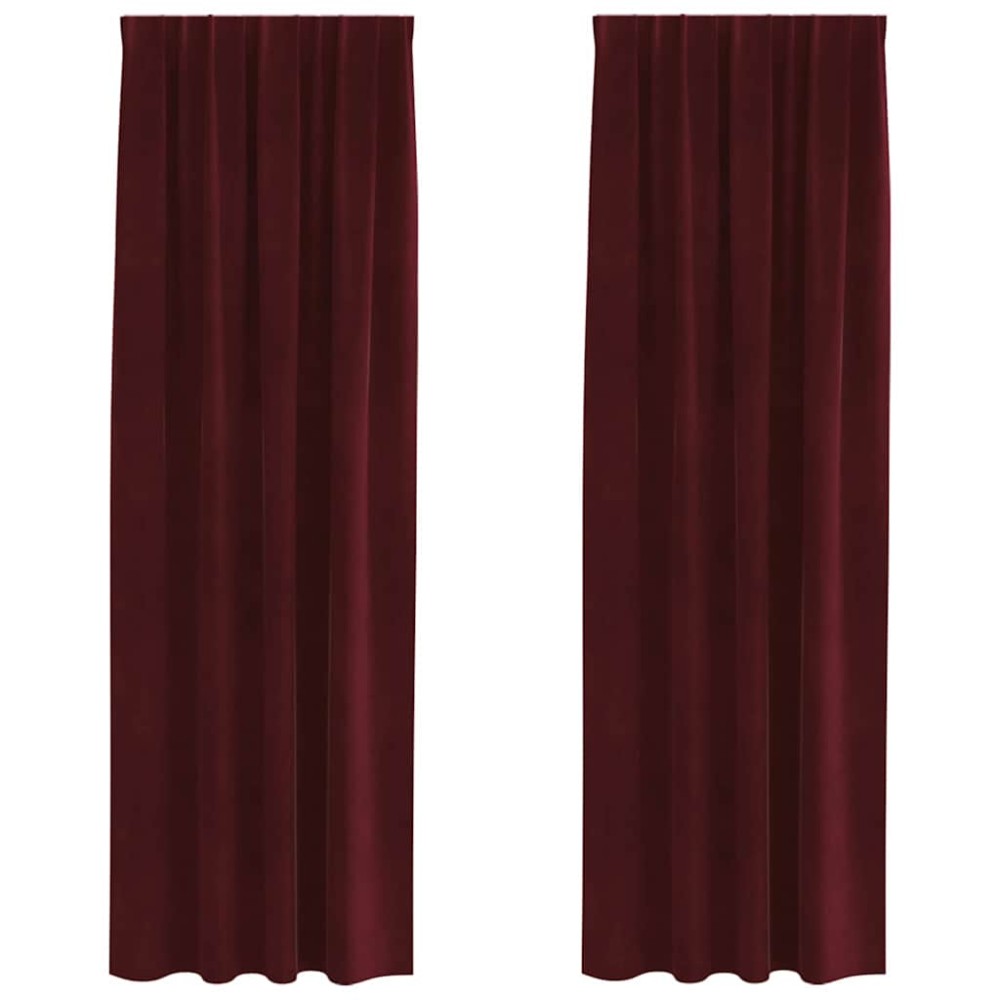 vidaXL Κουρτίνες συσκότισης 2 τμχ. Κόκκινο 140 x 260 cm Βελούδο