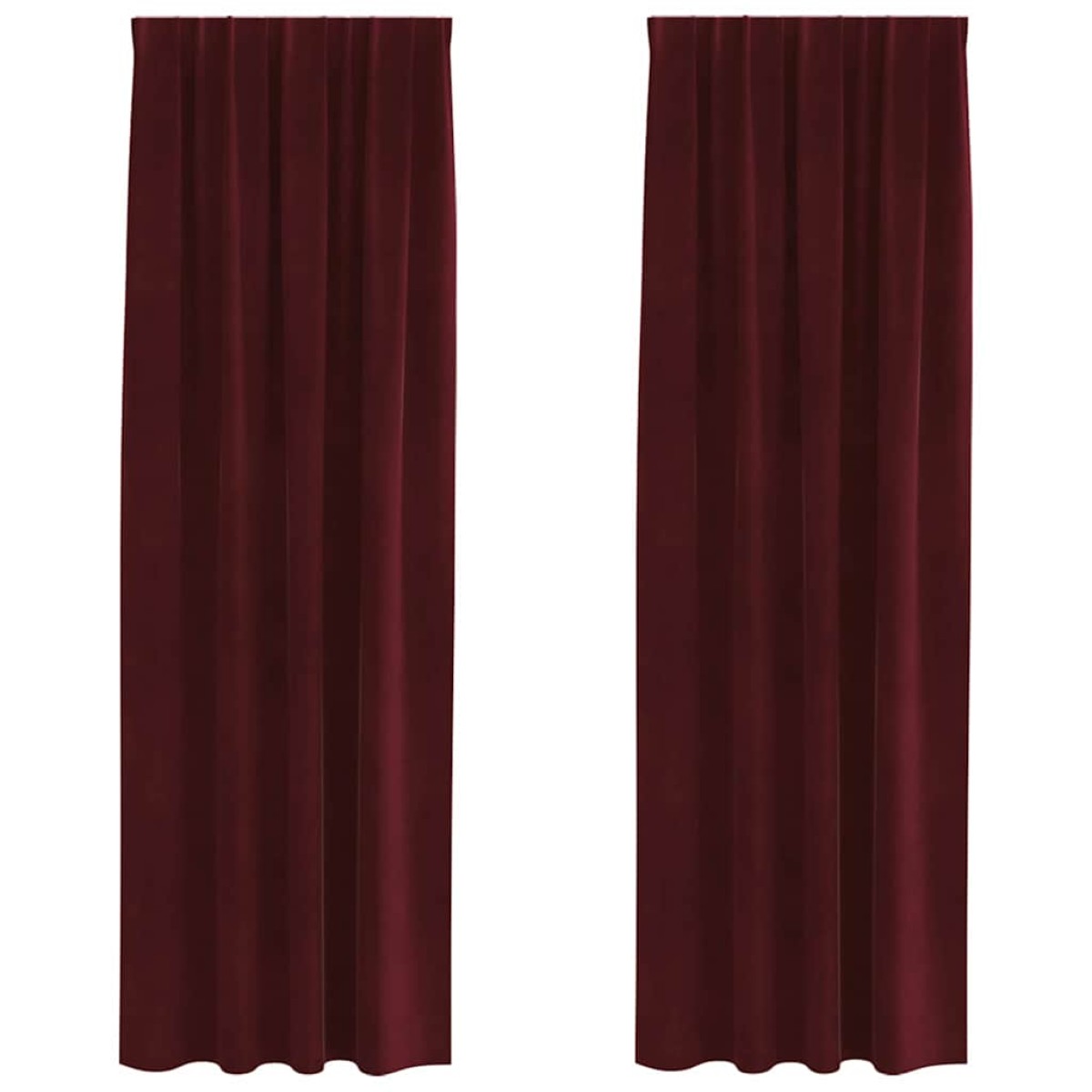 vidaXL Κουρτίνες συσκότισης 2 τμχ. Κόκκινο 140 x 260 cm Βελούδο