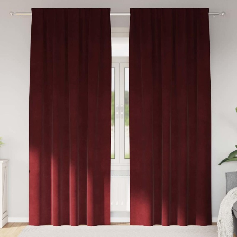 vidaXL Κουρτίνες συσκότισης 2 τμχ. Κόκκινο 140 x 260 cm Βελούδο