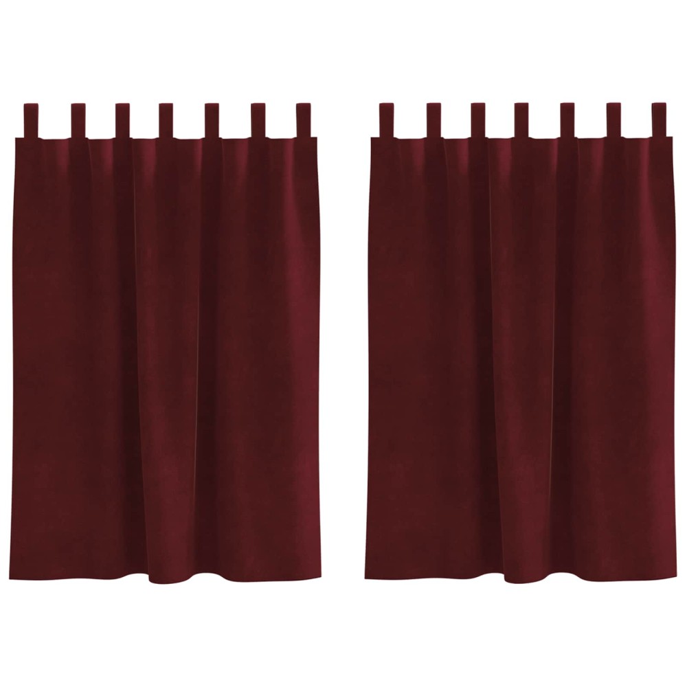 vidaXL Κουρτίνες συσκότισης 2 τμχ. Κόκκινο 140 x 140 cm Βελούδο