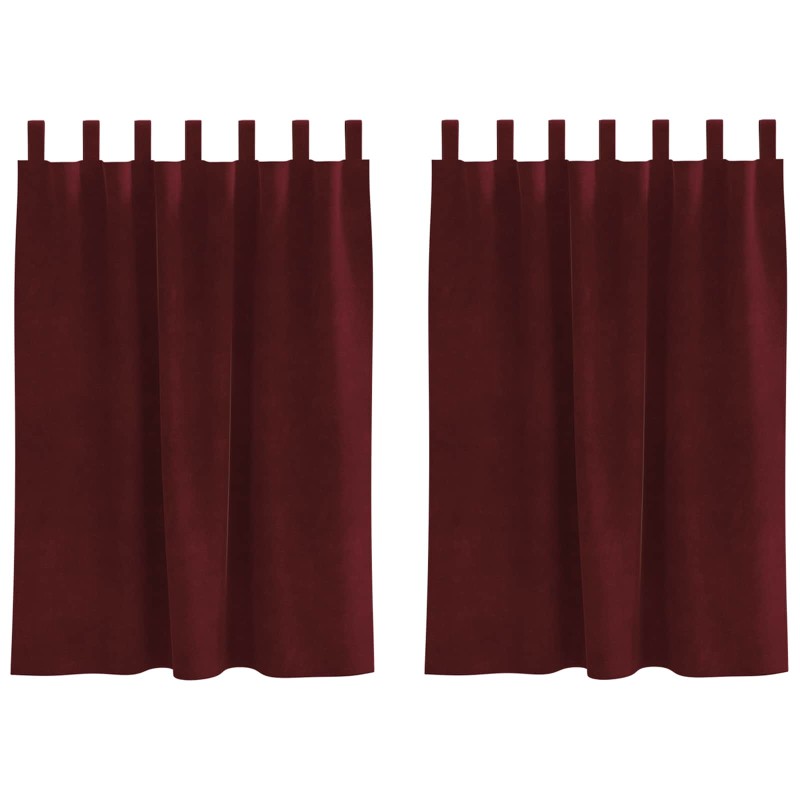 vidaXL Κουρτίνες συσκότισης 2 τμχ. Κόκκινο 140 x 140 cm Βελούδο