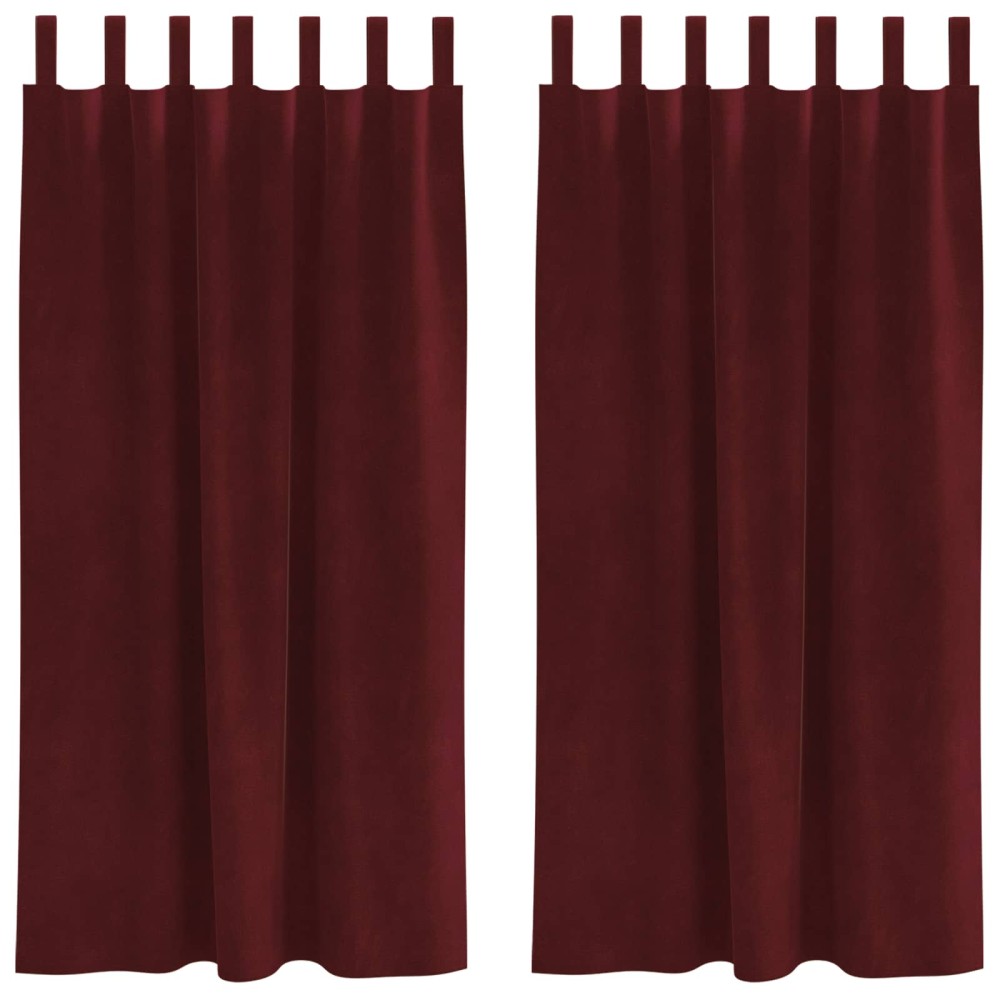vidaXL Κουρτίνες συσκότισης 2 τμχ. Κόκκινο 140 x 175 cm Βελούδο