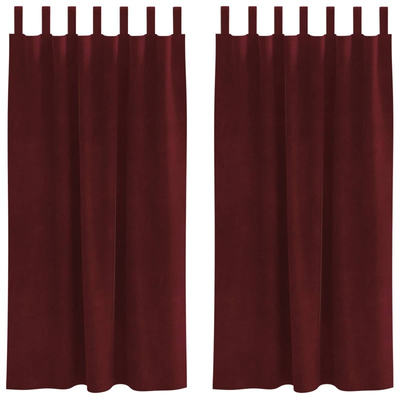 vidaXL Κουρτίνες συσκότισης 2 τμχ. Κόκκινο 140 x 175 cm Βελούδο