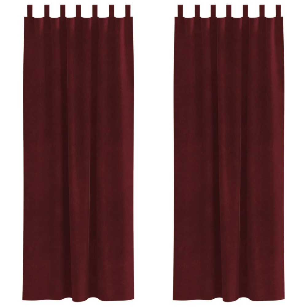 vidaXL Κουρτίνες συσκότισης 2 τμχ. Κόκκινο 140 x 225 cm Βελούδο
