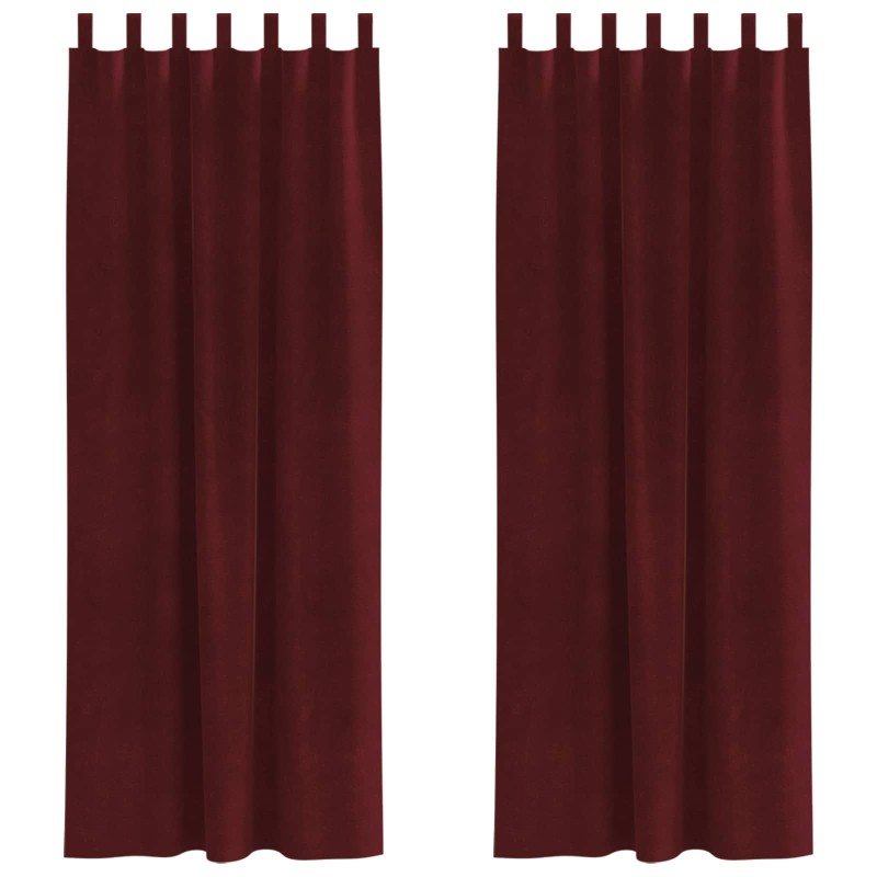 vidaXL Κουρτίνες συσκότισης 2 τμχ. Κόκκινο 140 x 245 cm Βελούδο