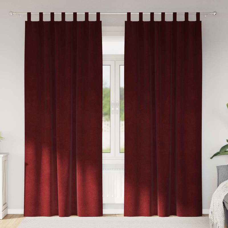 vidaXL Κουρτίνες συσκότισης 2 τμχ. Κόκκινο 140 x 245 cm Βελούδο