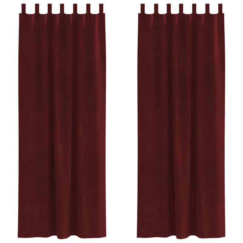 vidaXL Κουρτίνες συσκότισης 2 τμχ. Κόκκινο 140 x 260 cm Βελούδο