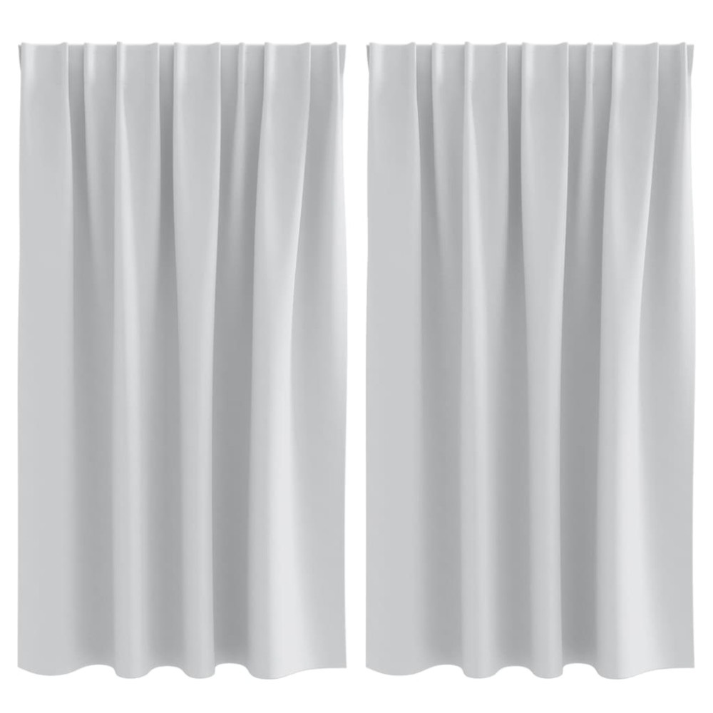 vidaXL Κουρτίνες Μαύρης Ύφανσης με Δαχτυλίδια 2 τμχ. Απαλό γκρι