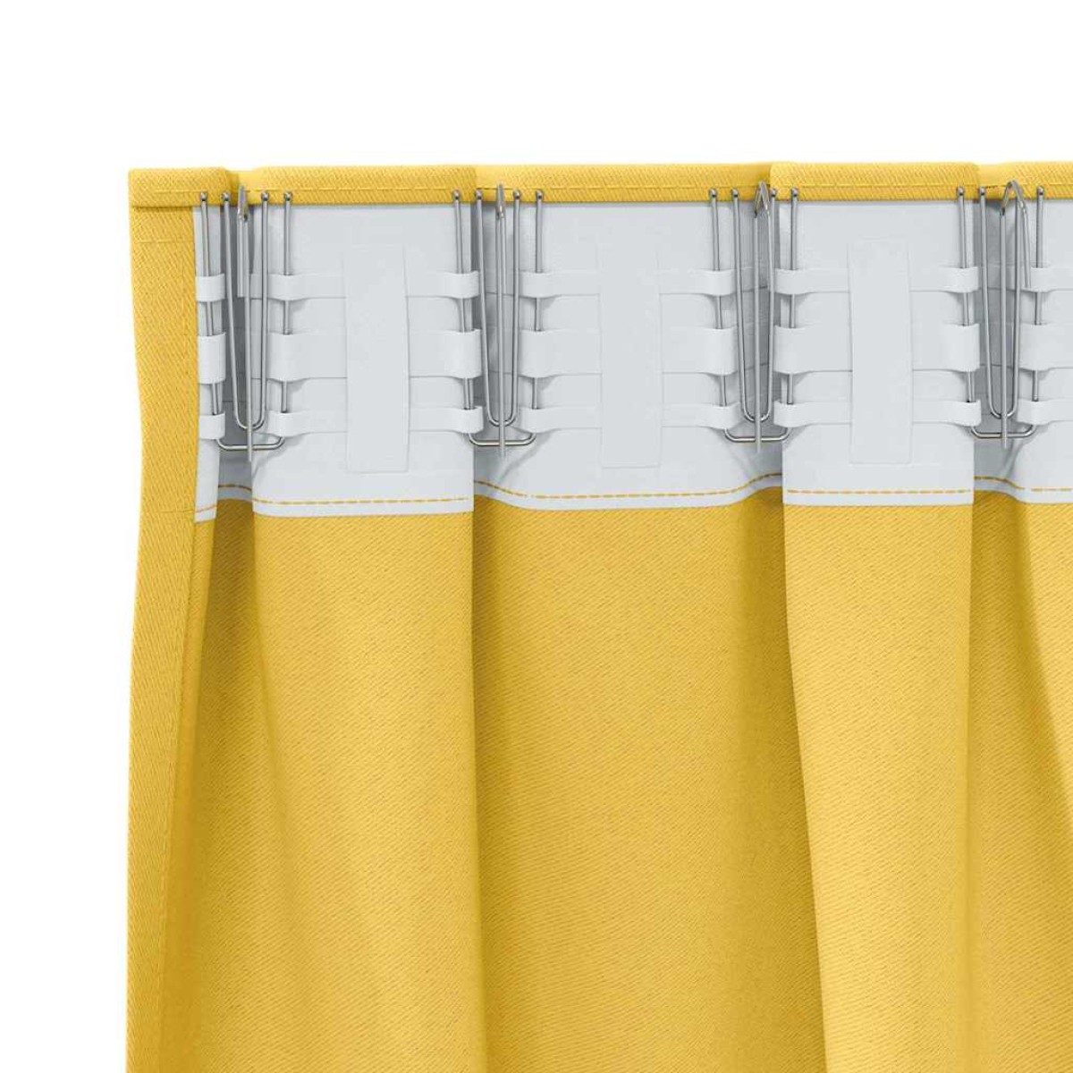 vidaXL Κουρτίνες Μαύρης Ύφανσης με Δαχτυλίδια 2 τμχ. Μουσταρδί