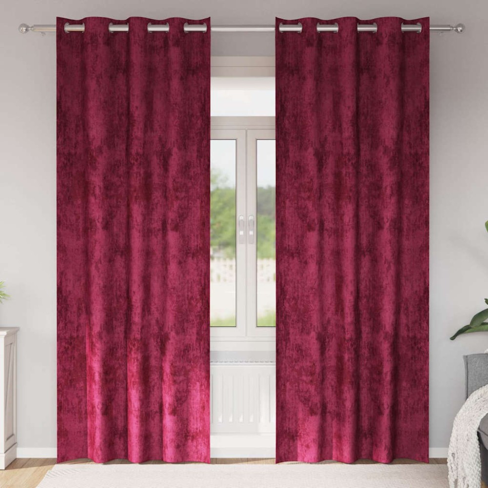 vidaXL Βελούδινες Κουρτίνες 2 τμχ. Κόκκινο 260 x 140 εκ. Βελούδο