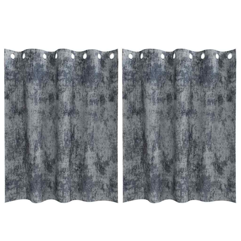 vidaXL Βελούδινες Κουρτίνες 2 τμχ. Ασημί Γκρι 140 x 140 cm Βελούδο