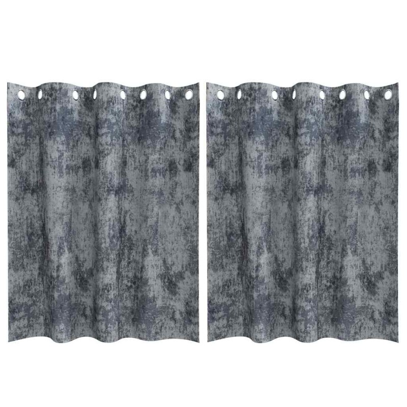 vidaXL Βελούδινες Κουρτίνες 2 τμχ. Ασημί Γκρι 140 x 140 cm Βελούδο