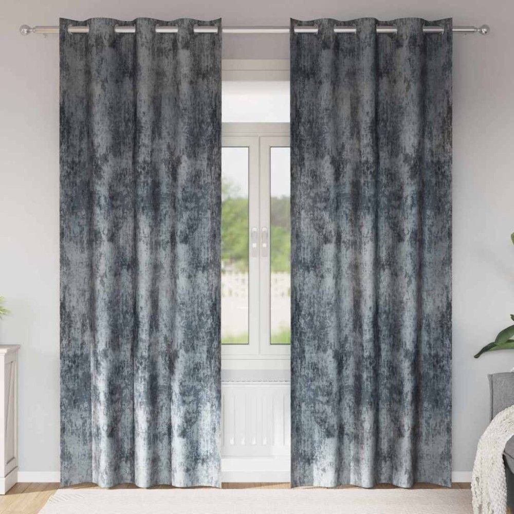 vidaXL Βελούδινες Κουρτίνες 2 τμχ. Ασημί Γκρι 225 x 140 εκ. Βελούδο