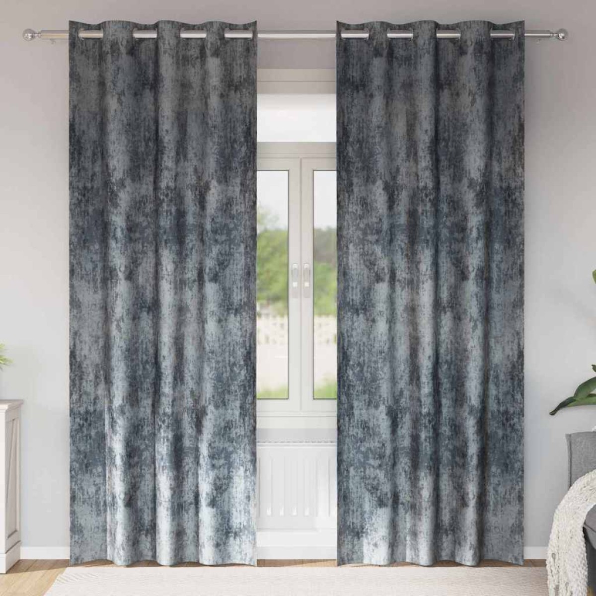 vidaXL Βελούδινες Κουρτίνες 2 τμχ. Ασημί Γκρι 245 x 140 εκ. Βελούδο