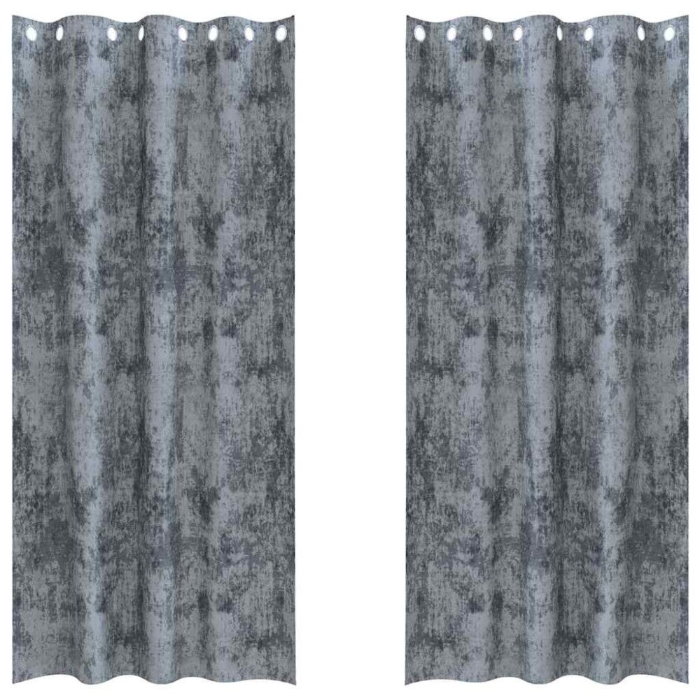vidaXL Βελούδινες Κουρτίνες 2 τμχ. Ασημί Γκρι 260 x 140 εκ. Βελούδο