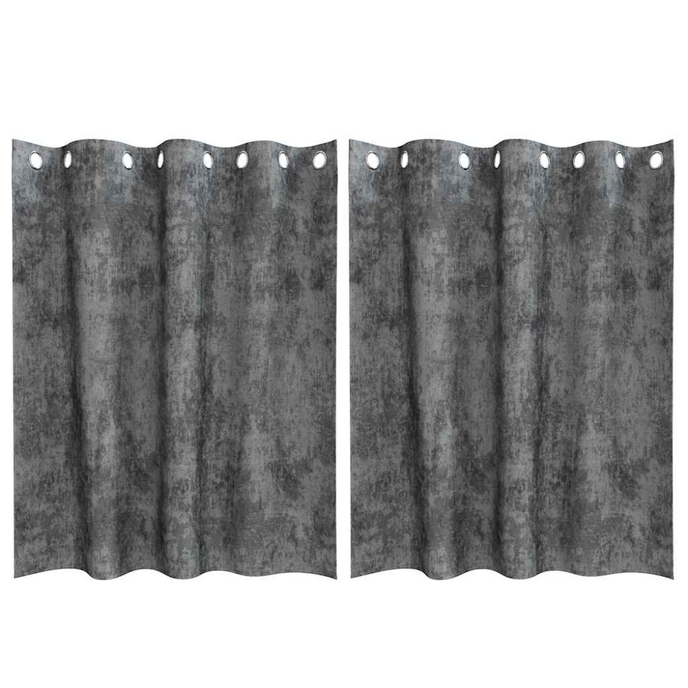 vidaXL Βελούδινες Κουρτίνες 2 τμχ. Γκρι 140 x 140 cm Βελούδο