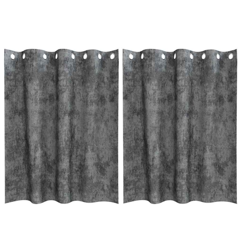 vidaXL Βελούδινες Κουρτίνες 2 τμχ. Γκρι 140 x 140 cm Βελούδο