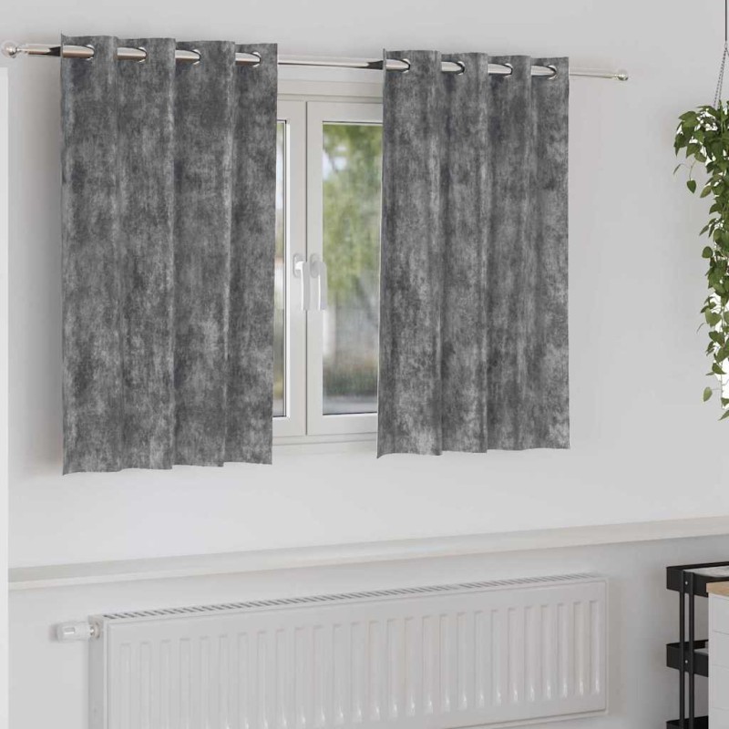 vidaXL Βελούδινες Κουρτίνες 2 τμχ. Γκρι 140 x 140 cm Βελούδο