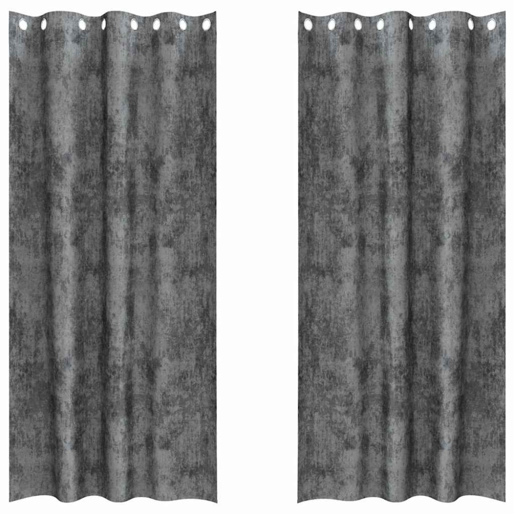 vidaXL Βελούδινες Κουρτίνες 2 τμχ. Γκρι 260 x 140 εκ. Βελούδο
