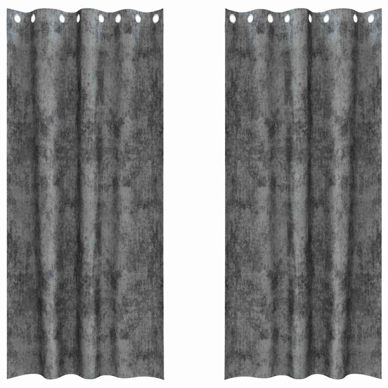 vidaXL Βελούδινες Κουρτίνες 2 τμχ. Γκρι 260 x 140 εκ. Βελούδο