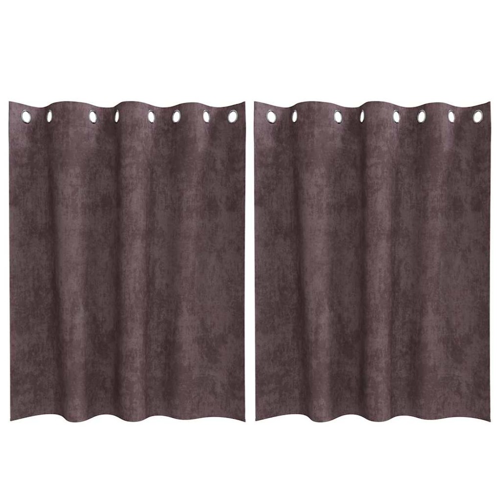 vidaXL Βελούδινες Κουρτίνες 2 τμχ. Καφέ 140 x 140 cm Βελούδο