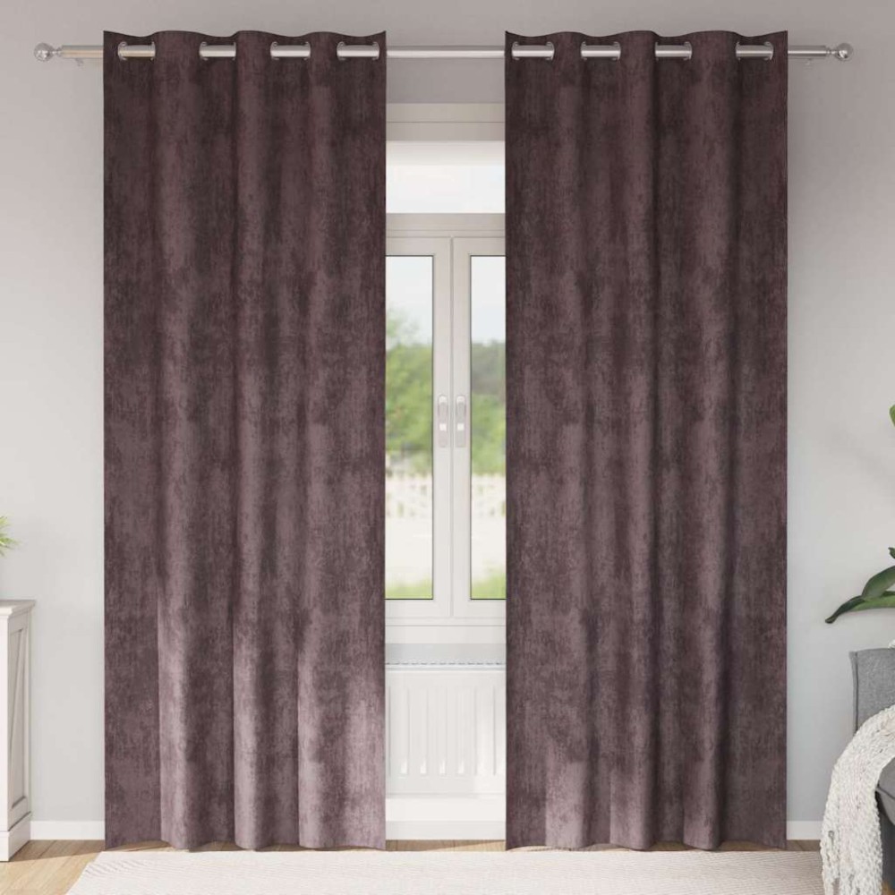 vidaXL Βελούδινες Κουρτίνες 2 τμχ. Καφέ 245 x 140 εκ. Βελούδο