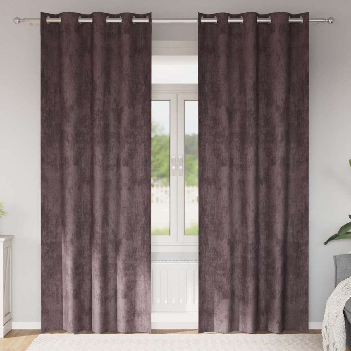 vidaXL Βελούδινες Κουρτίνες 2 τμχ. Καφέ 260 x 140 εκ. Βελούδο