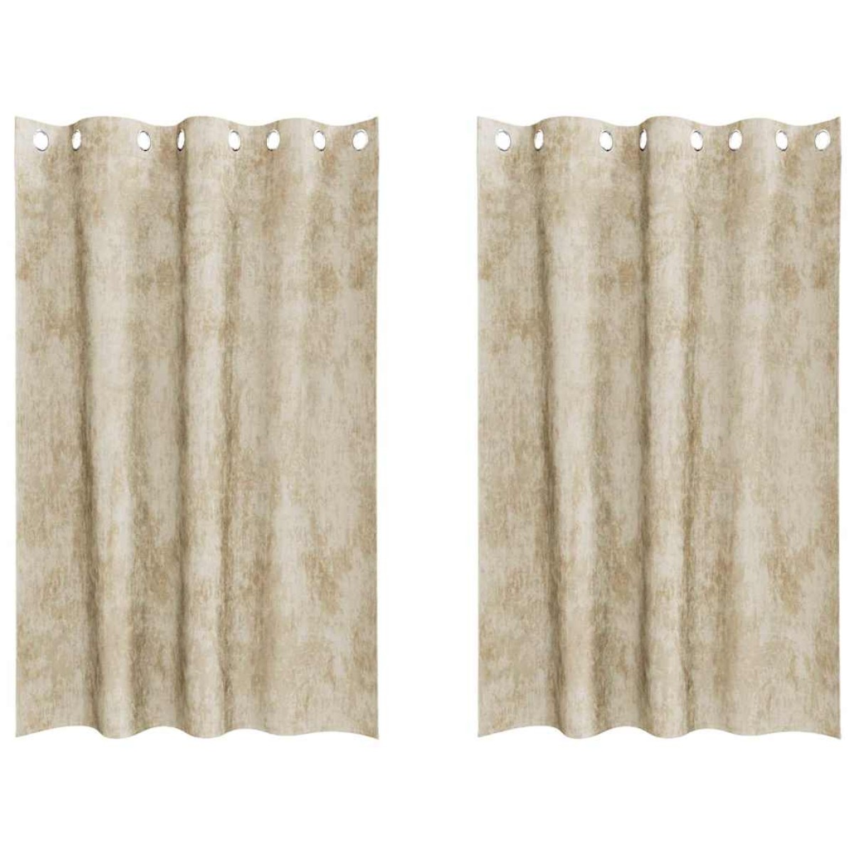 vidaXL Βελούδινες Κουρτίνες 2 τμχ. Κρεμ 175 x 140 εκ. Βελούδο