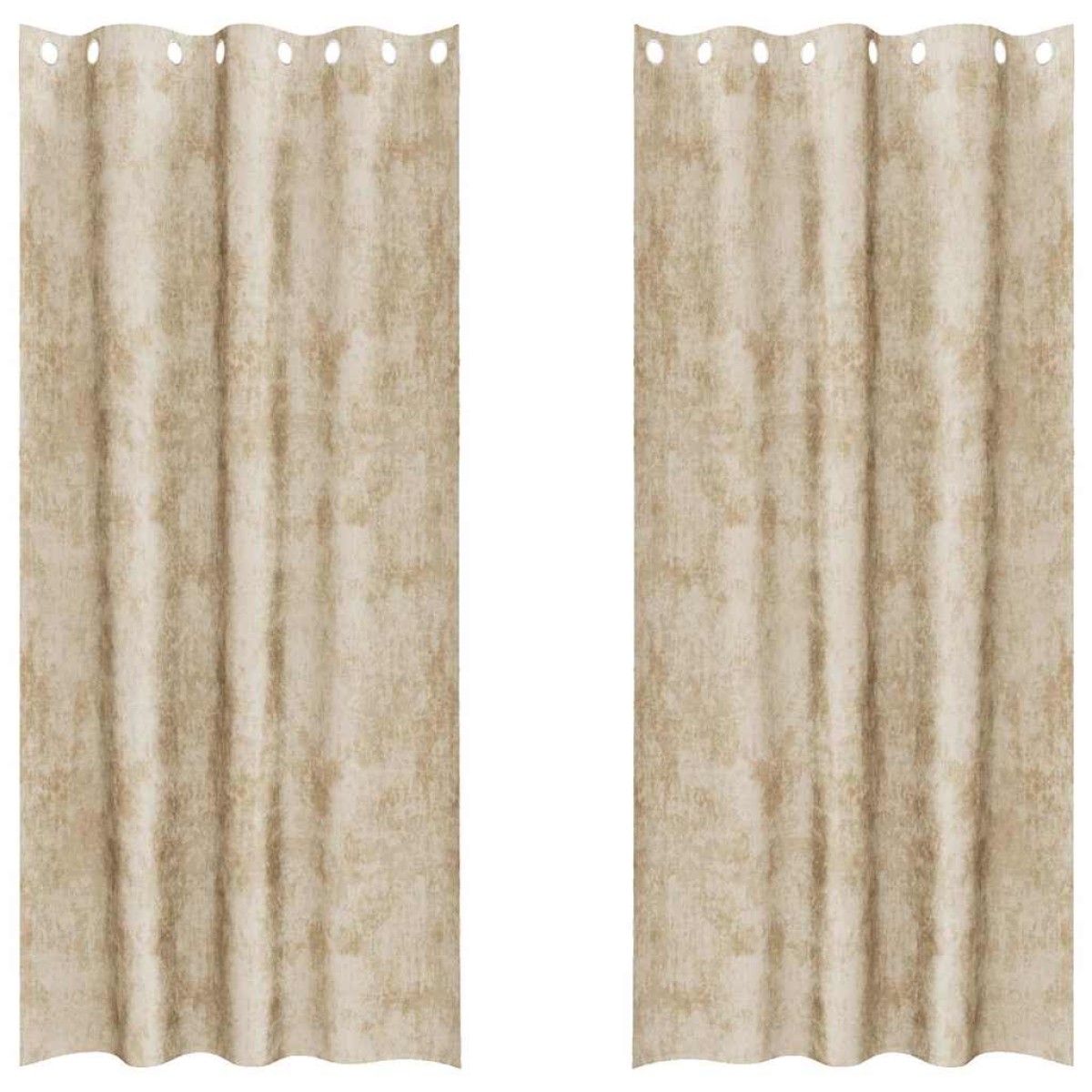 vidaXL Βελούδινες Κουρτίνες 2 τμχ. Κρεμ 245 x 140 εκ. Βελούδο