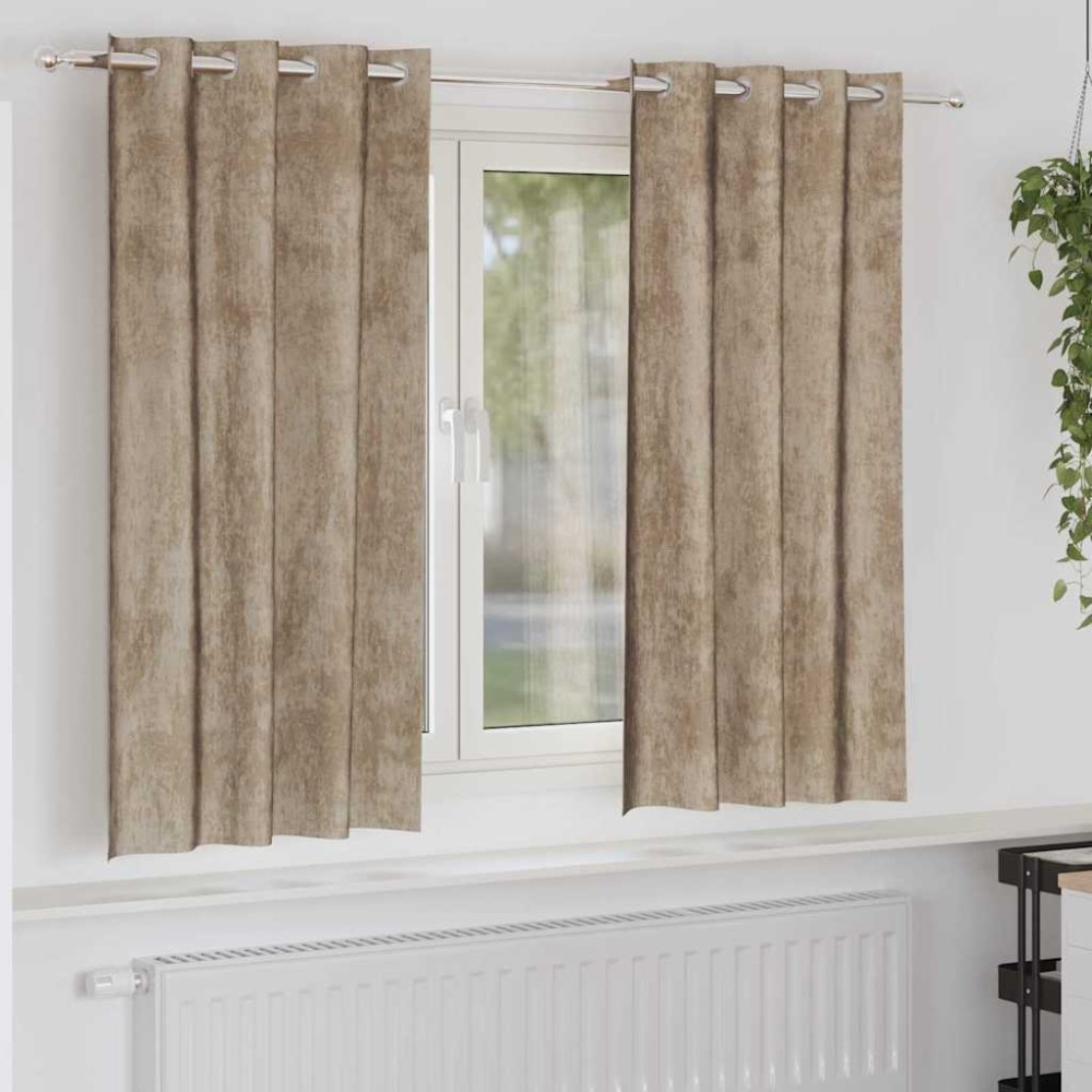 vidaXL Βελούδινες Κουρτίνες 2 τμχ. Μπρονζέ 175 x 140 εκ. Βελούδο