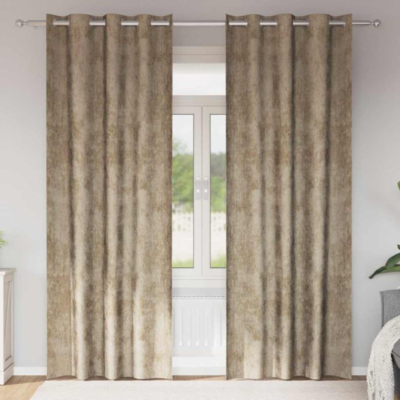 vidaXL Βελούδινες Κουρτίνες 2 τμχ. Μπρονζέ 225 x 140 εκ. Βελούδο