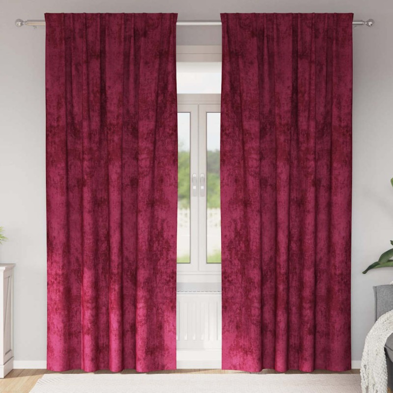 vidaXL Βελούδινες Κουρτίνες 2 τμχ. Μπορντό 245 x 140 εκ. Βελούδο