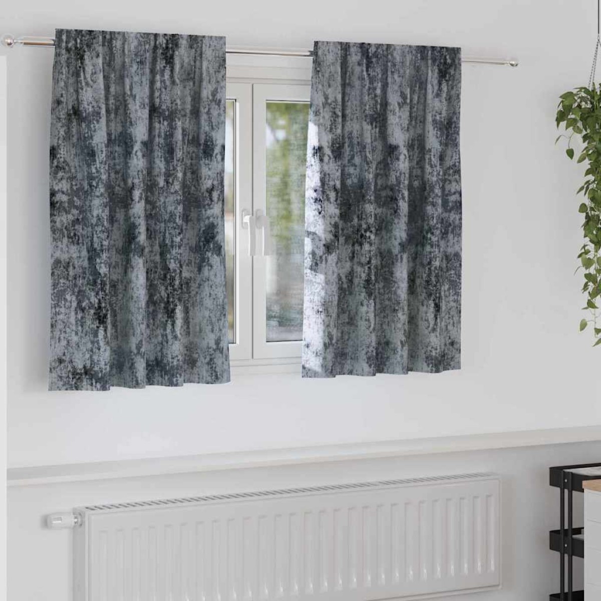 vidaXL Βελούδινες Κουρτίνες 2 τμχ. Ασημί Γκρι 140 x 140 cm Βελούδο