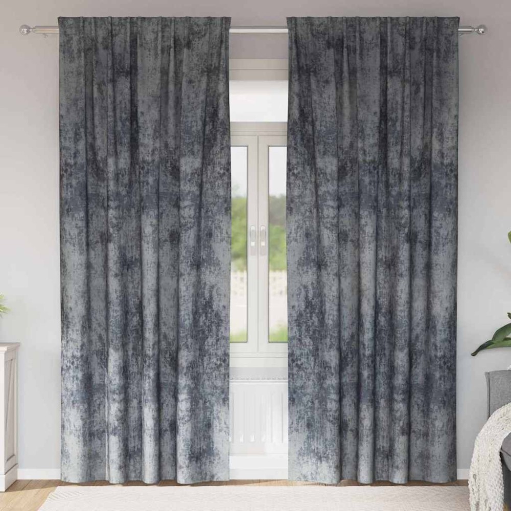 vidaXL Βελούδινες Κουρτίνες 2 τμχ. Ασημί Γκρι 245 x 140 εκ. Βελούδο