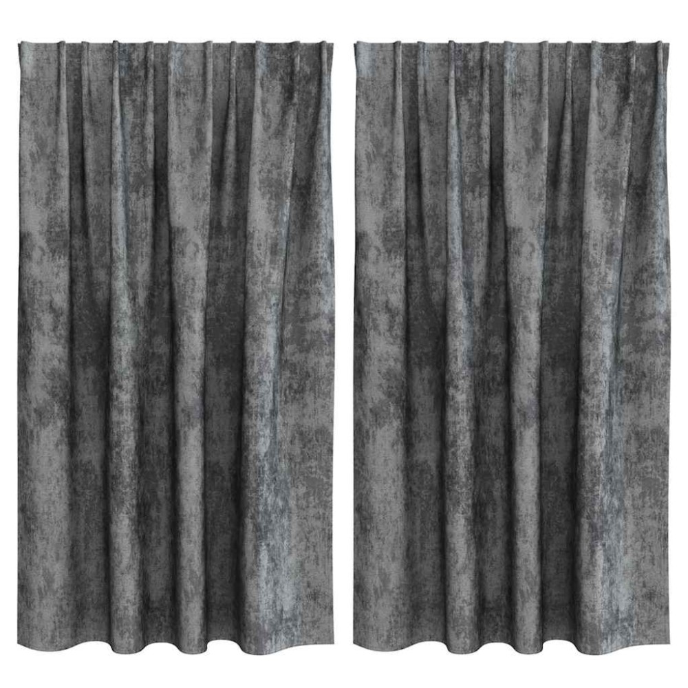 vidaXL Βελούδινες Κουρτίνες 2 τμχ. Γκρι 140 x 140 cm Βελούδο
