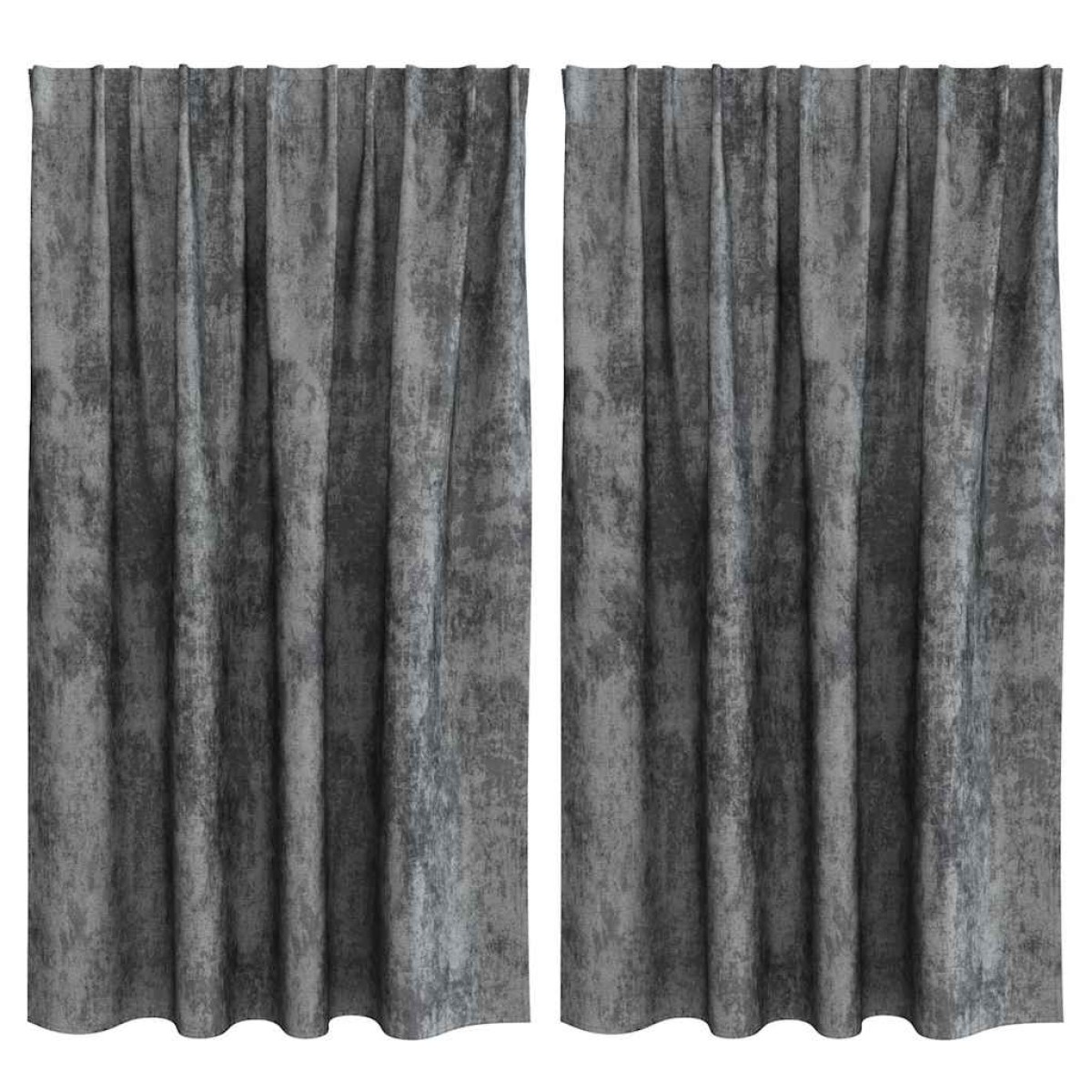 vidaXL Βελούδινες Κουρτίνες 2 τμχ. Γκρι 140 x 140 cm Βελούδο