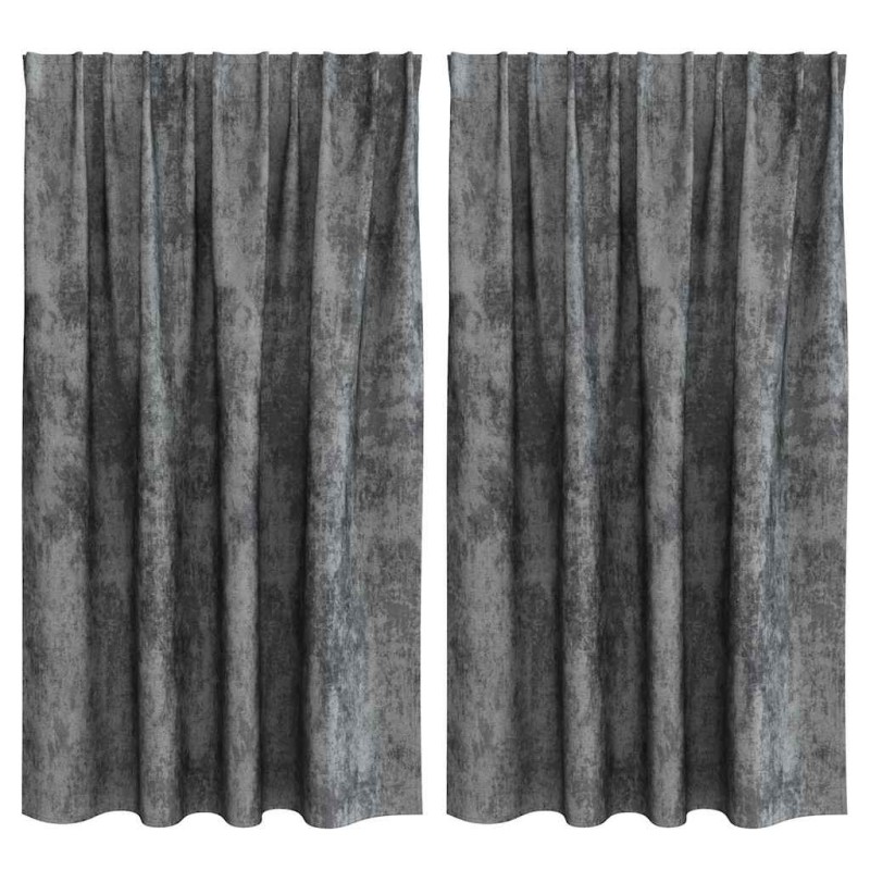 vidaXL Βελούδινες Κουρτίνες 2 τμχ. Γκρι 140 x 140 cm Βελούδο