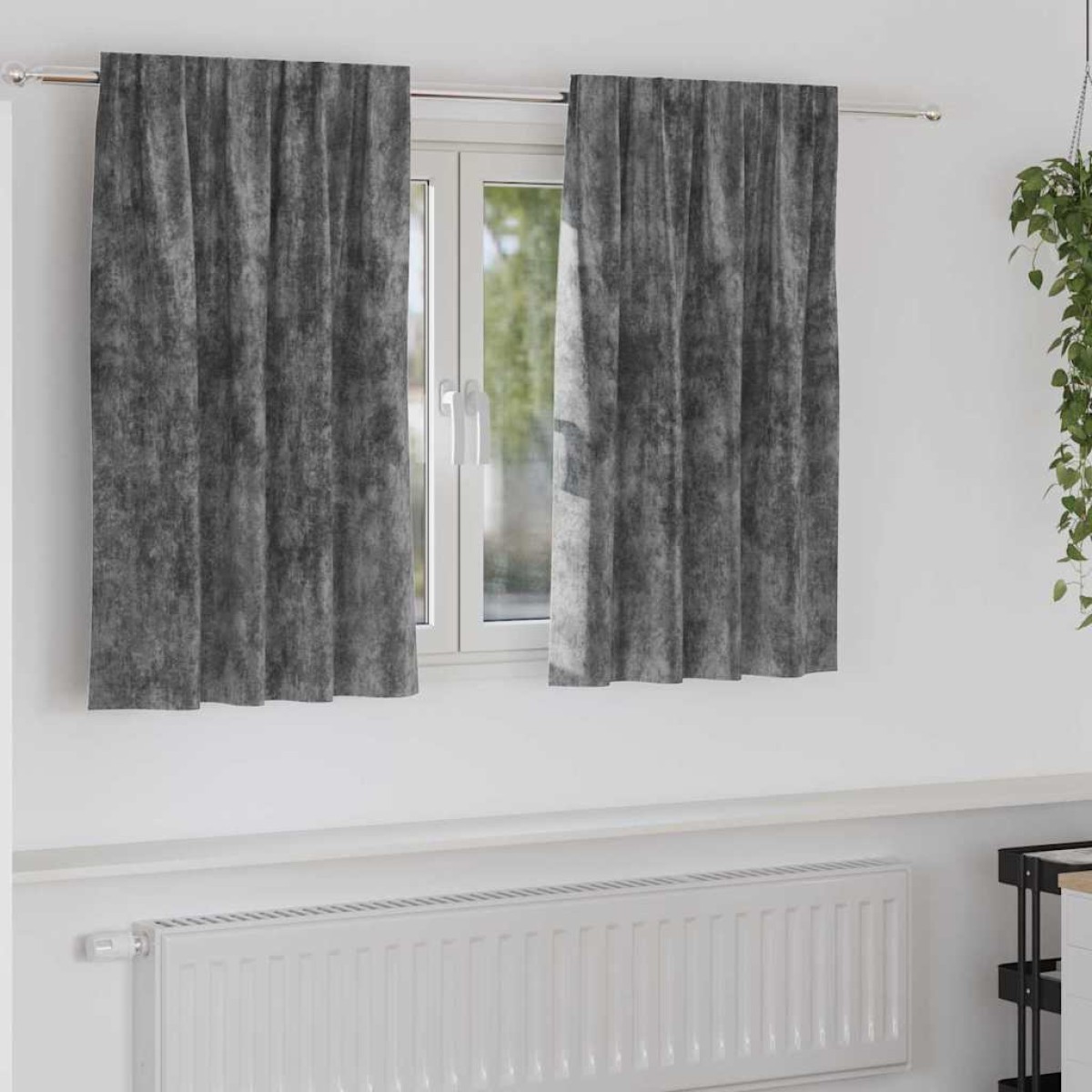 vidaXL Βελούδινες Κουρτίνες 2 τμχ. Γκρι 140 x 140 cm Βελούδο