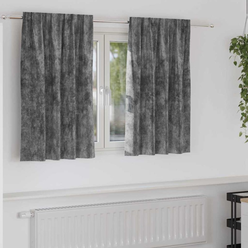 vidaXL Βελούδινες Κουρτίνες 2 τμχ. Γκρι 140 x 140 cm Βελούδο