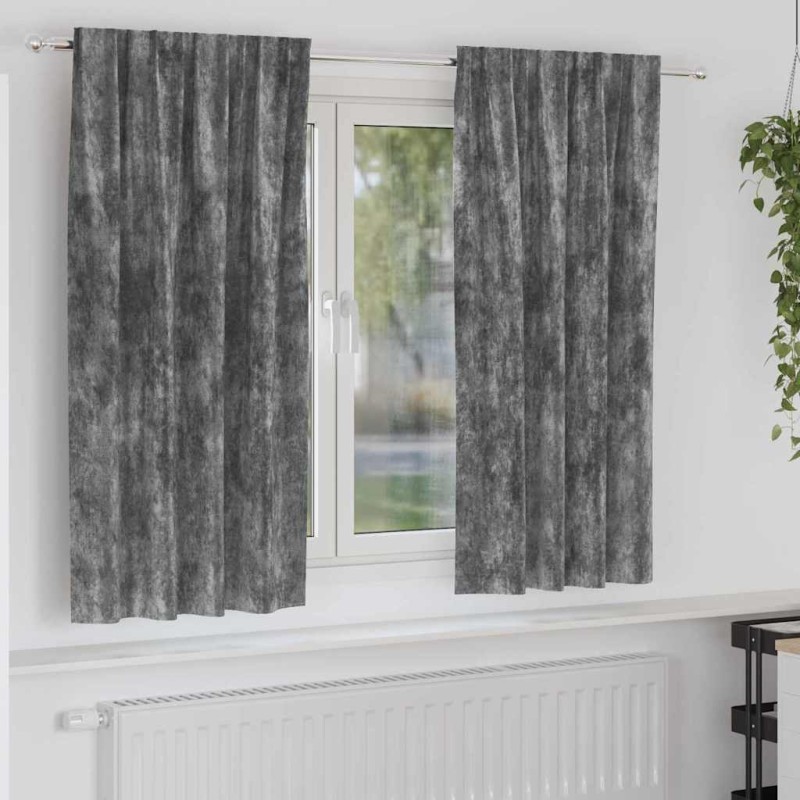 vidaXL Βελούδινες Κουρτίνες 2 τμχ. Γκρι 175 x 140 εκ. Βελούδο