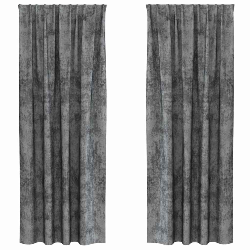vidaXL Βελούδινες Κουρτίνες 2 τμχ. Γκρι 260 x 140 εκ. Βελούδο